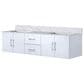 Lexora Home Geneva 72" Double Bathroom Vanity in Glossy White with 2 cm White Carrara Marble Top and Rectangular Sinks, , large