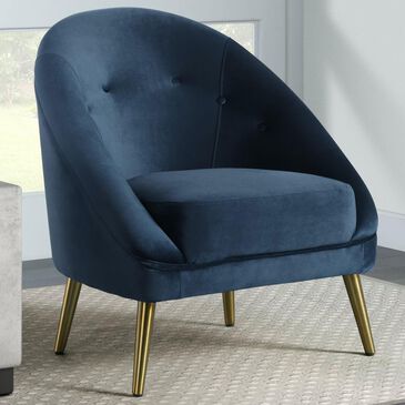 Mayberry Hill Trinity Accent Chair in Broadway Navy Velvet, , large