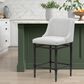 Armen Living Marvin Counter Height Stool with Ivory Upholstery in Antique Pewter, , large