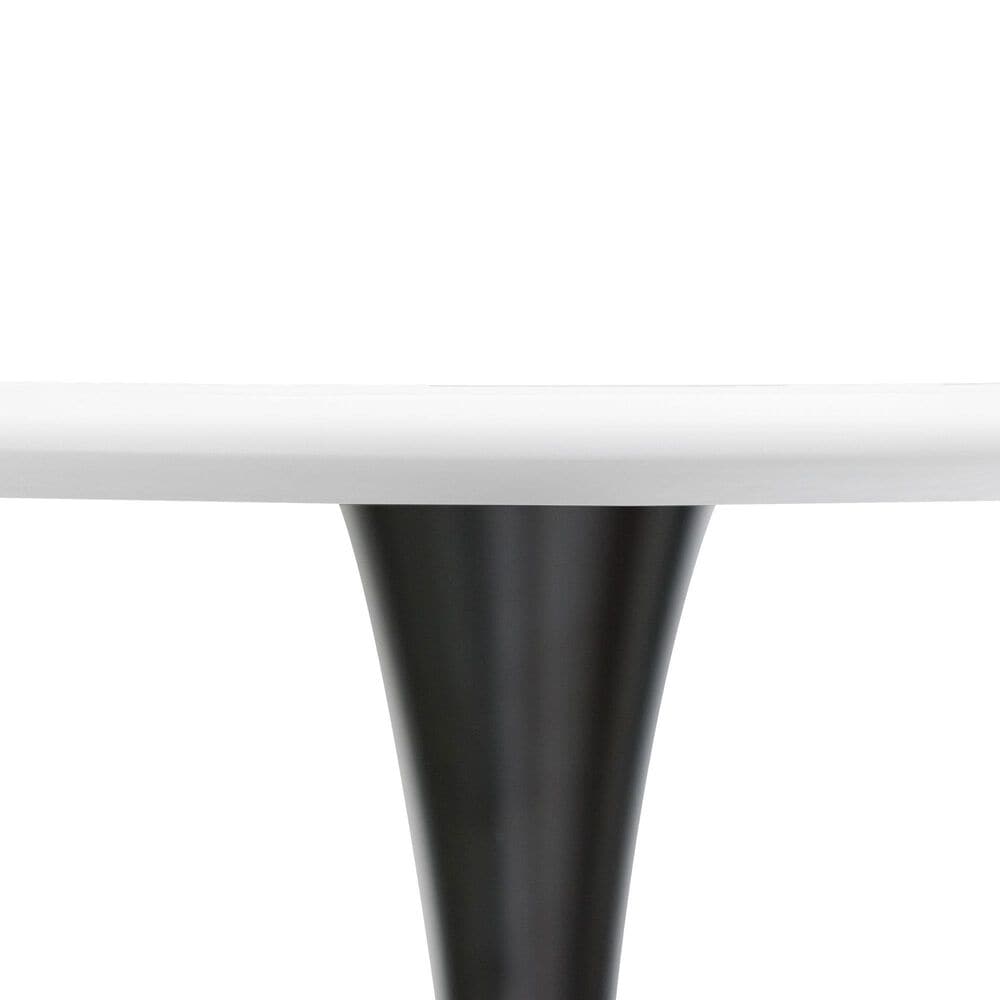 Leisuremod Bristol 27&quot; Round Dining Table with MDF Top in Black and White - Table Only, , large