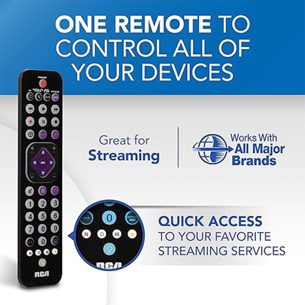RCA Universal 4-Device Rechargeable Remote in Black, , large