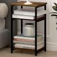 HOMLUX 3-Tier End Table with Open Shelf Storage Display in Amber Pine, , large