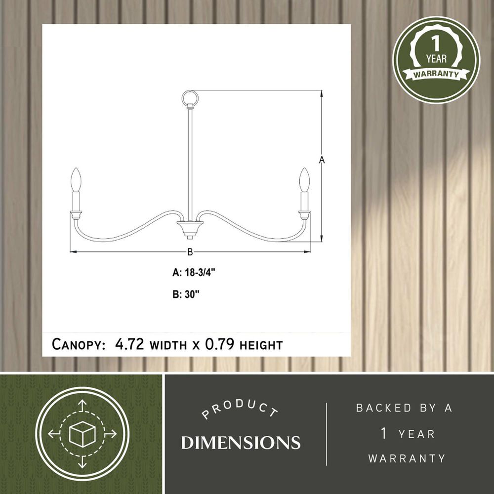 Vaxcel Lighting Annabelle 6-Light Chandelier in Muted Brass, , large