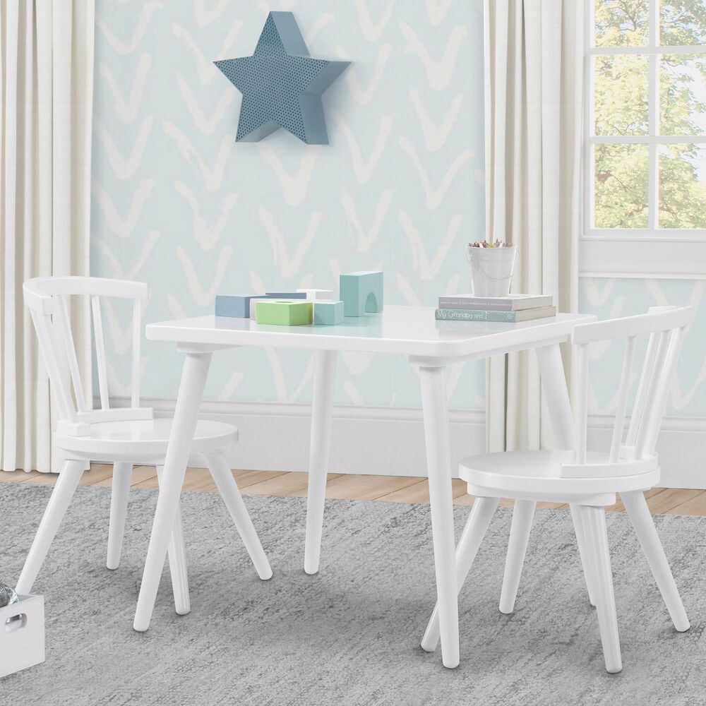 Delta Windsor 3-Piece Table and Chairs Set in Bianca White, , large