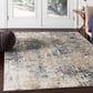 Surya Pune PUN-2301 Tan, Charcoal, Light Beige, Dark Brown, Black, Deep Teal and Sky Blue 8"10" x 12"4" Area Rug, , large