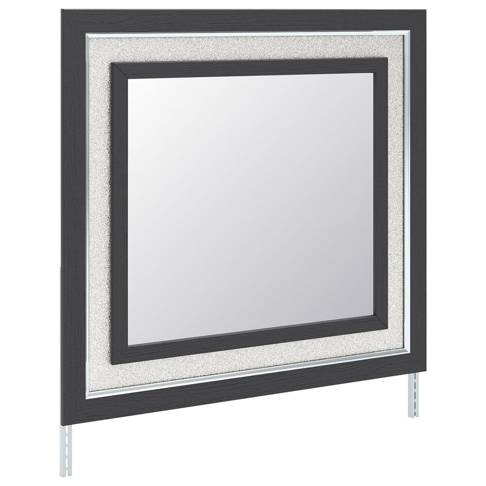 Ashley Zuraleus Dresser Mirror in Matte Black, Chrome and Silver, , large