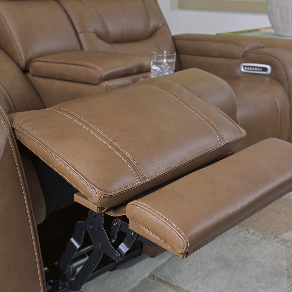 Ashley Knightington Power Reclining Loveseat with Audio Seating in Caramel, , large