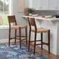 Linon Home Decor Cadence Bar Stool in Brown and Natural (Set of 2), , large