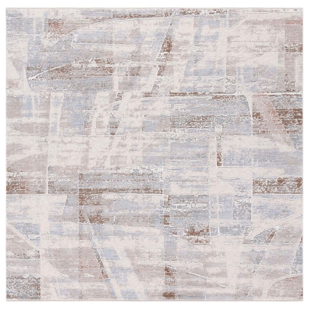 Safavieh Marmara MRM306B 6"7" Square Beige, Blue and Rust Area Rug, , large