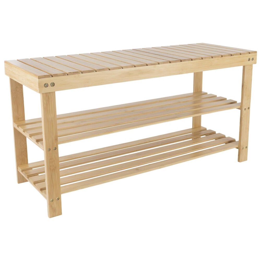 Timberlake Lavish Home Bamboo Rack Storage Organizer in Bamboo, , large