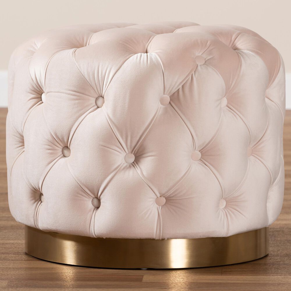 Baxton Studio Valeria Ottoman in Light Beige, , large