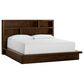 Riva Ridge Modern Loft King Bookcase Platform Bed with Dresser, Chest, and Two Nightstands in Brownstone, , large