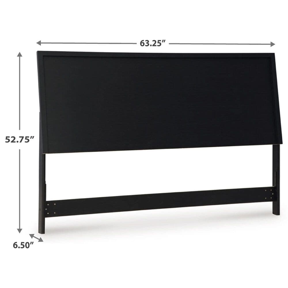 Ashley Danziar Queen Panel Headboard in Matte Black, , large