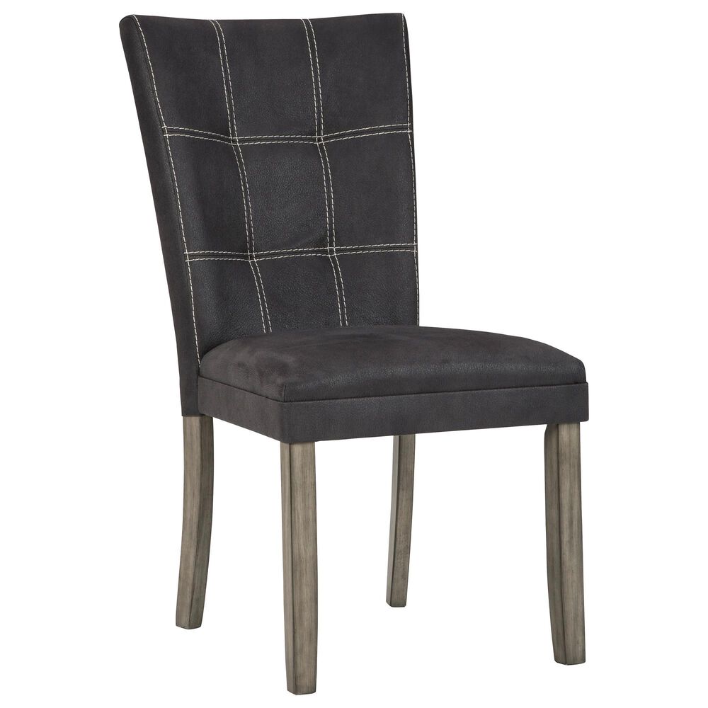 Signature Design by Ashley Dontally Upholstered Side Chair with Dark Brown Cushion in Grayish Brown, , large