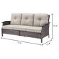 Sunwell Garden 37"H 3-Seater Outdoor Sofa with Wide Armrests and Beige Cushions in Brown, , large