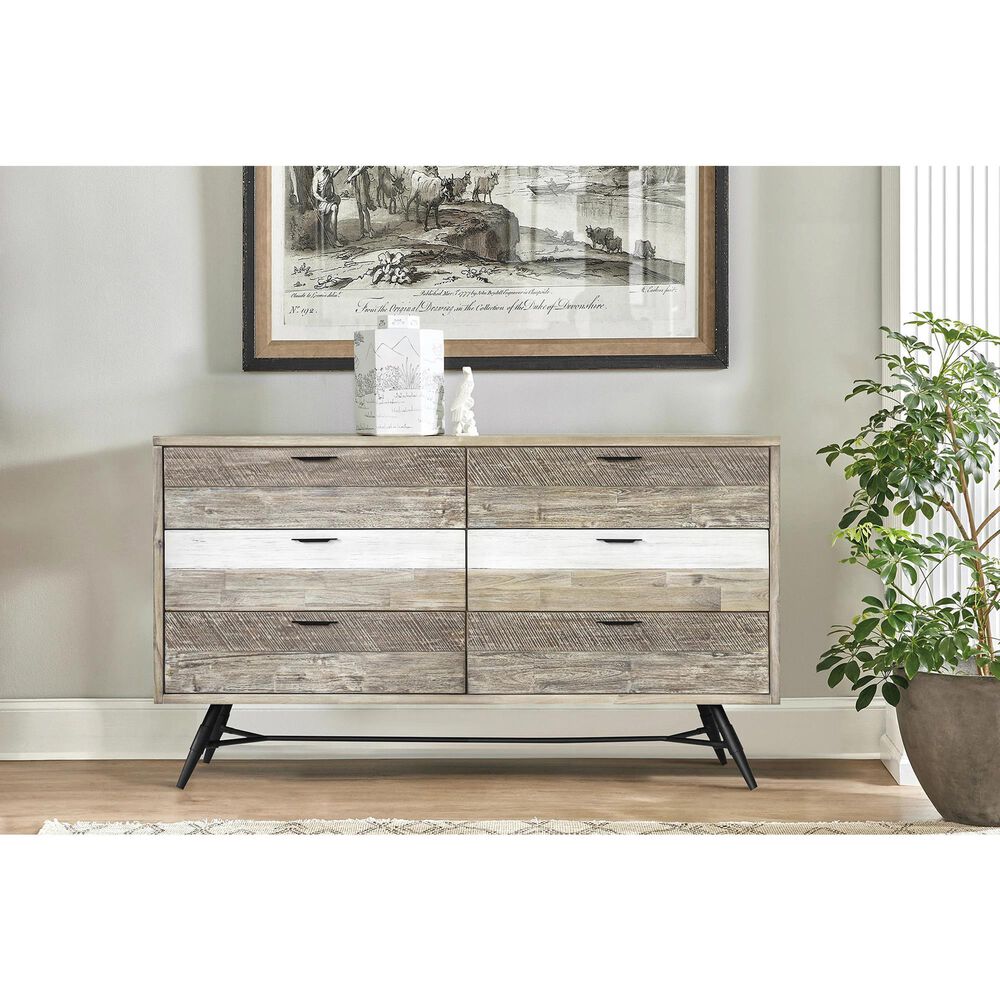 Blue River Bridges 6 Drawer Dresser in Natural and Gray, , large