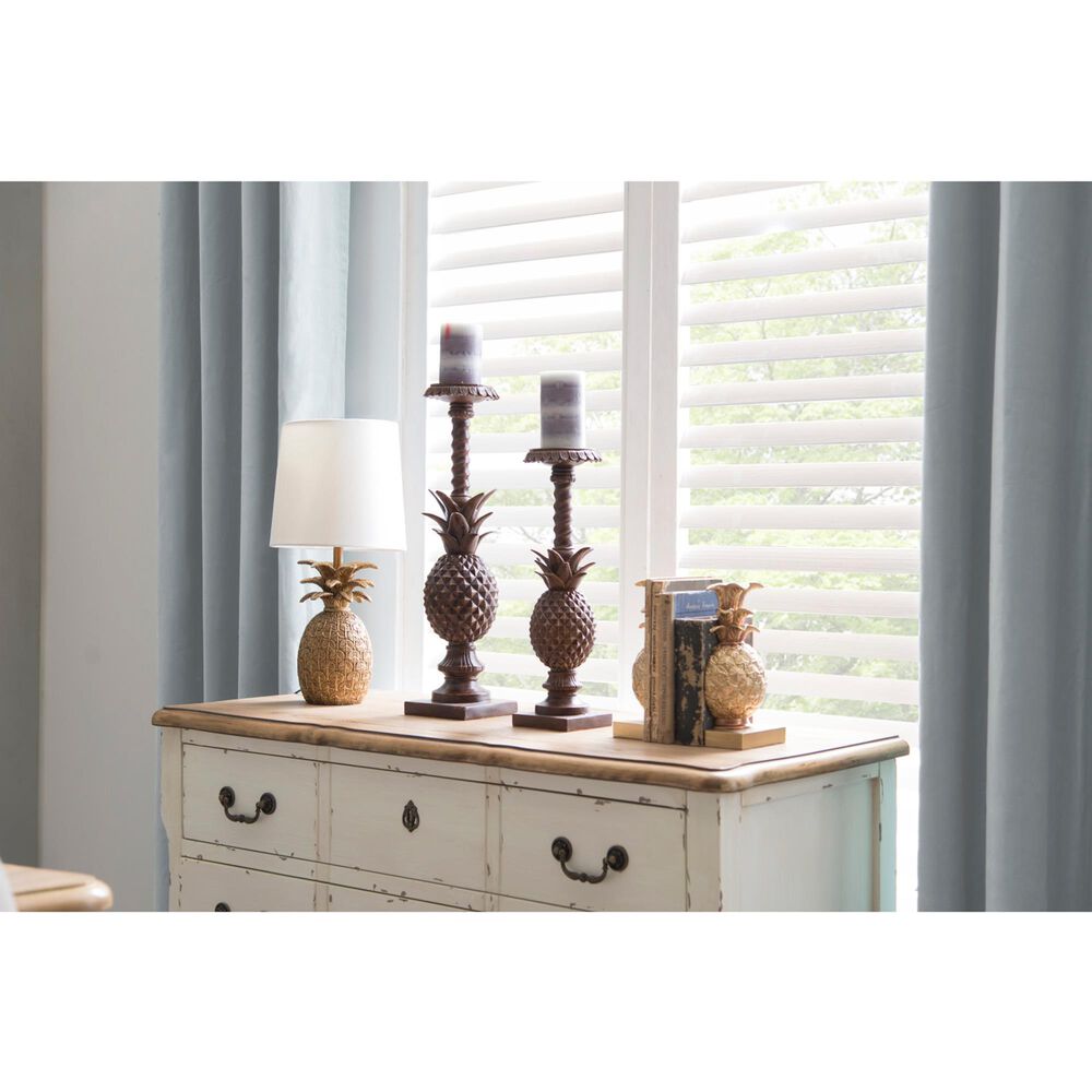 Creative Coop Resin Pineapple Table Lamp in Distressed Gold, , large