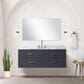 Lexora Home Castor 48" Single Bathroom Vanity in Blue with 2 cm White Carrara Marble Top and Rectangular Sink, , large