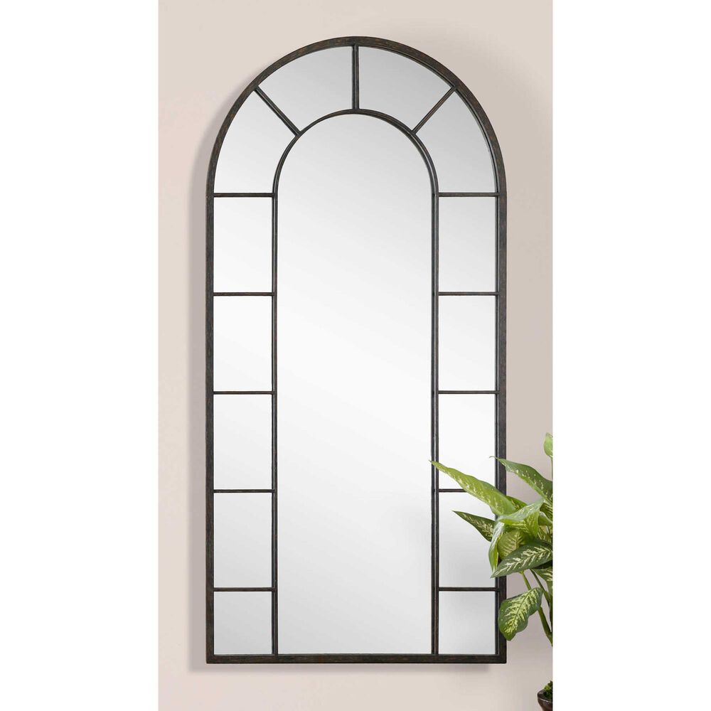 Uttermost Dillingham Arch Mirror in Aged Black, , large
