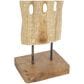 Maple and Jade 60" Handmade Tall Floor Cutout Post Decorative Sculpture in Light Brown and Black, , large