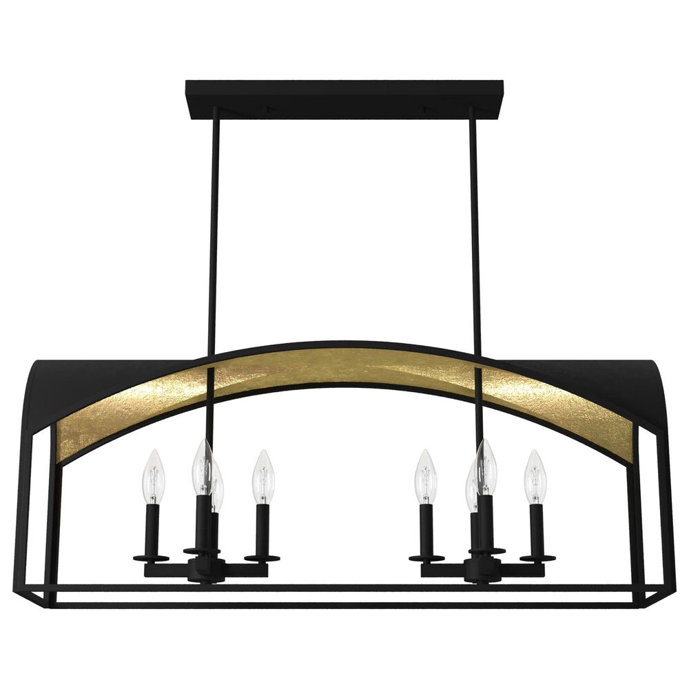 Hunter Dukestown 8-Light Linear Chandelier in Natural Iron and Gold Leaf, , large