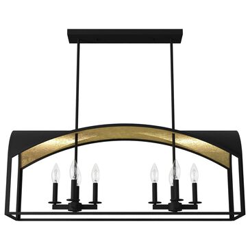 Hunter Dukestown 8-Light Linear Chandelier in Natural Iron and Gold Leaf, , large