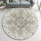 Dalyn Rug Company Silk Road Ivory, Beige, Taupe, Gold, Gray and Copper 8" Round Area Rug, , large