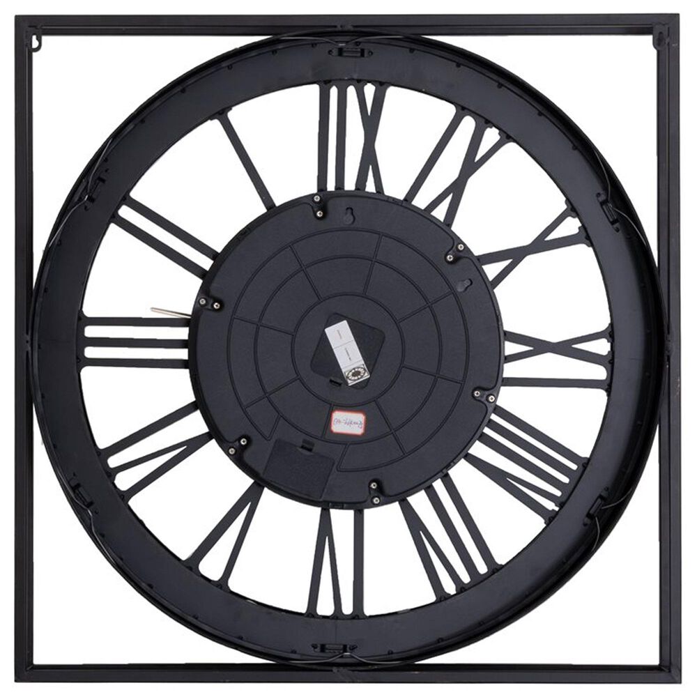 Yosemite Home Decor Iron Framed Gear Wall Clock in Black and Gold, , large