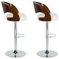 Lumisource Pino Adjustable Swivel Barstool with White Cushion in Chrome and Cherry (Set of 2), , large