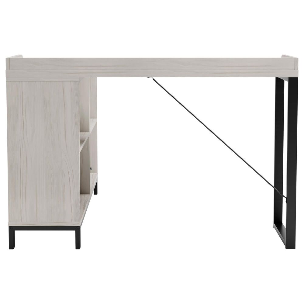 Ashley Bayflynn L-Desk in Whitewashed and Black, , large