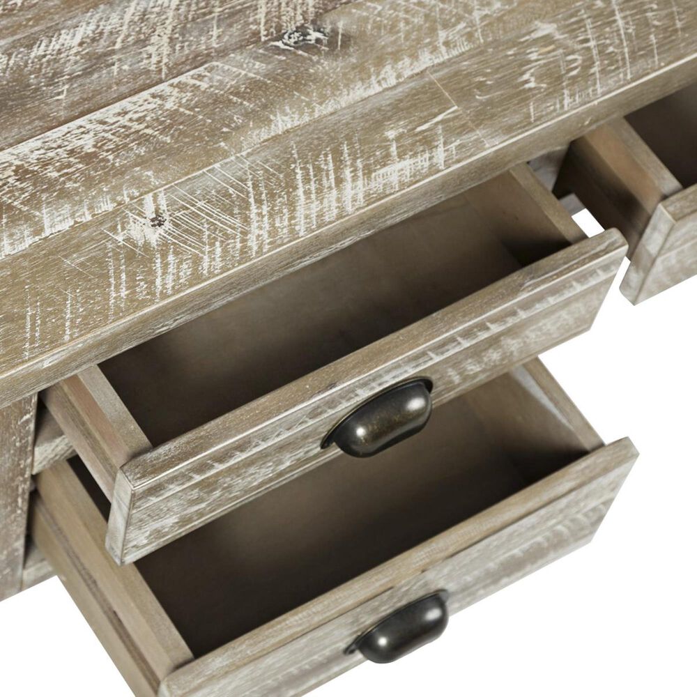 Waltham Artisans Craft 5-Drawer Desk in Washed Grey, , large