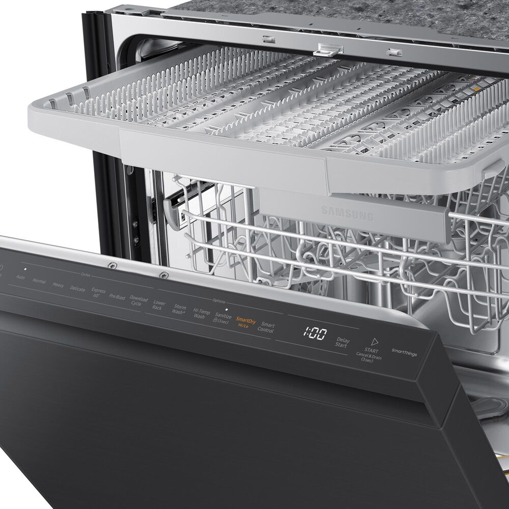 Samsung 2-Piece 24&quot; Built-In Pocket Handle Dishwasher in Fingerprint Resistant Black Stainless Steel with Jet 60 Pet Cordless Stick Vacuum, , large