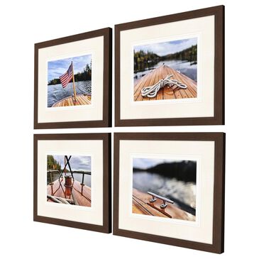 Paragon 23" x 27" Peaceful Lake Wall Art Set in Brown (Set of 4), , large