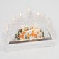 The Gerson Company 12.75"L Battery-Operated Lighted Holiday Village Scene Spinning Water Globe Arch in White, , large