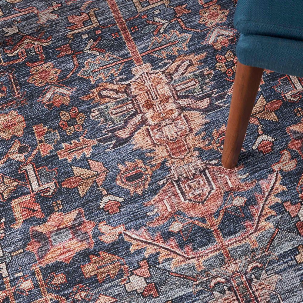 Nourison Grand Washables 9&#39;2&quot; x 12&#39; Navy Brick Area Rug, , large