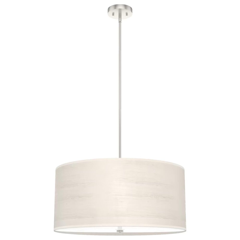 Hunter Solhaven 4-Light Mini Pendant with Bleached Alder Shade in Brushed Nickel, , large