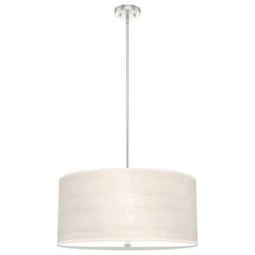 Hunter Solhaven 4-Light Mini Pendant with Bleached Alder Shade in Brushed Nickel, , large