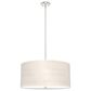 Hunter Solhaven 4-Light Mini Pendant with Bleached Alder Shade in Brushed Nickel, , large