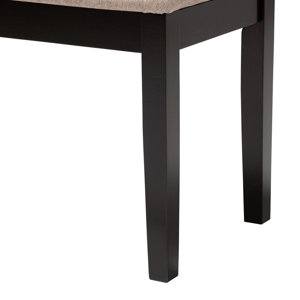 Baxton Studio Teresa Dining Bench with Sand Cushion in Dark Brown, , large