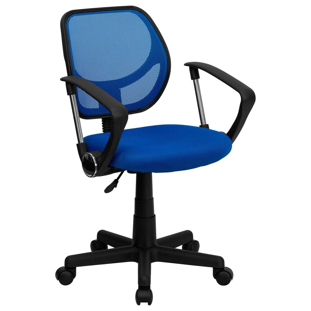 Flash Furniture Contemporary Swivel Task Chair in Blue and Black , , large