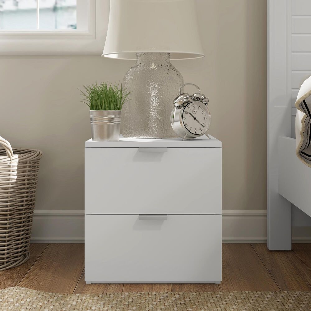 The Monday Company Delma 2-Drawer Nightstand in Matte White &#40;Set of 2&#41;, , large