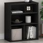 HOMLUX 3-Tier Display Bookcase with Adjustable Shelves in Black Oak, , large