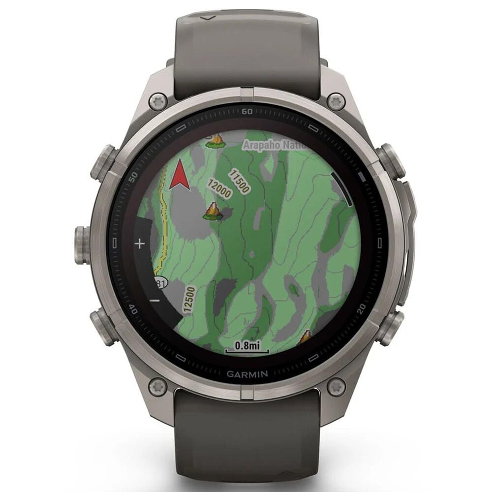 Garmin fenix 9 Pro inReach Solar Smartwatch 47mm Titanium with Pebble Gray and Silver Gray Silicone Band, , large