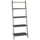 CosmoLiving by Cosmopolitan CosmoLiving Nova 4-Shelf Ladder Bookcase in Graphite Gray and Gold, , large