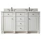 James Martin Vanities Bristol 60" Double Bathroom Vanity in Bright White with 3 cm Ethereal Noctis Quartz Top and Rectangular Sinks, , large