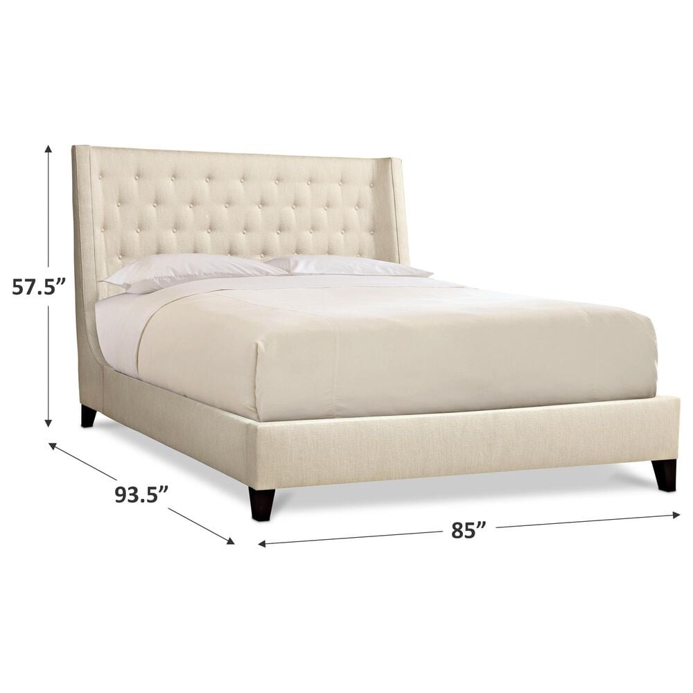 Bernhardt Maxime King Upholstered Wing Panel Bed in Cream, , large