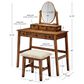 Linon Home Decor Lorna Vanity with Stool in Walnut, , large