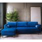 Tov Furniture Como Left Facing Sectional with Chaise in Navy Velvet, , large