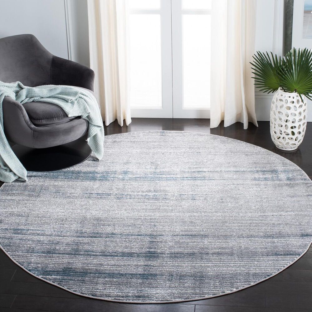 Safavieh Orchard ORC661 6&#39;7&quot; Round Grey and Blue Area Rug, , large
