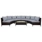 HOMLUX 5 Pieces All-Weather Brown PE Rattan Wicker Sofa Set in Grey, , large